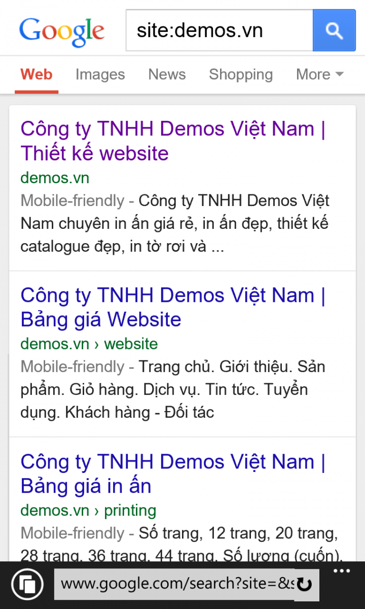 Website Demos.vn thân thiện